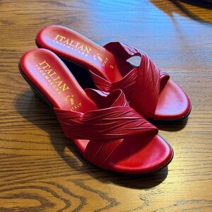Italian Shoemakers Red Crisscross Sandals
